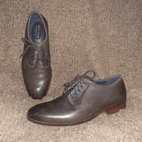 COLE HAAN-Wagner Grand Postman-Medium Gray-Lace-Ups-Size 8M-Near Mint - Picture 1 of 7